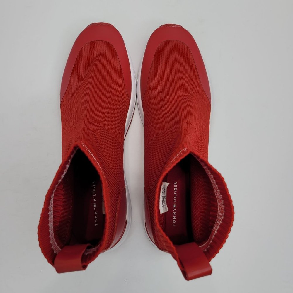 Tommy Hilfiger Slip On Knit High Top Women's Red Shoes TWRECO-R US Size 11M - Picture 5 of 8